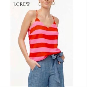 J Crew Pink & Red Striped Cami NWT size 8💕❤️